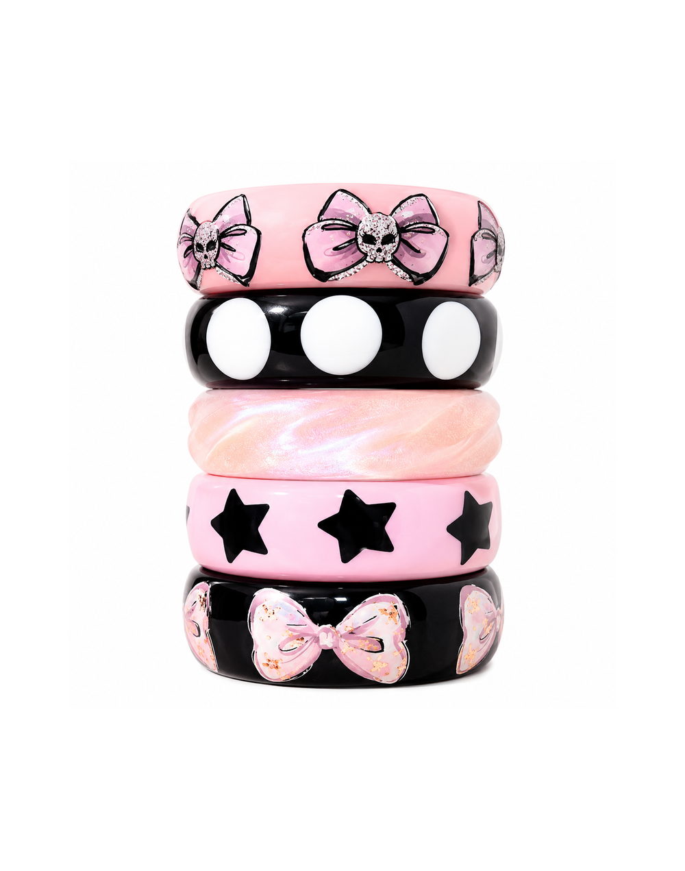 Set de Brazaletes "Pink Noir"
