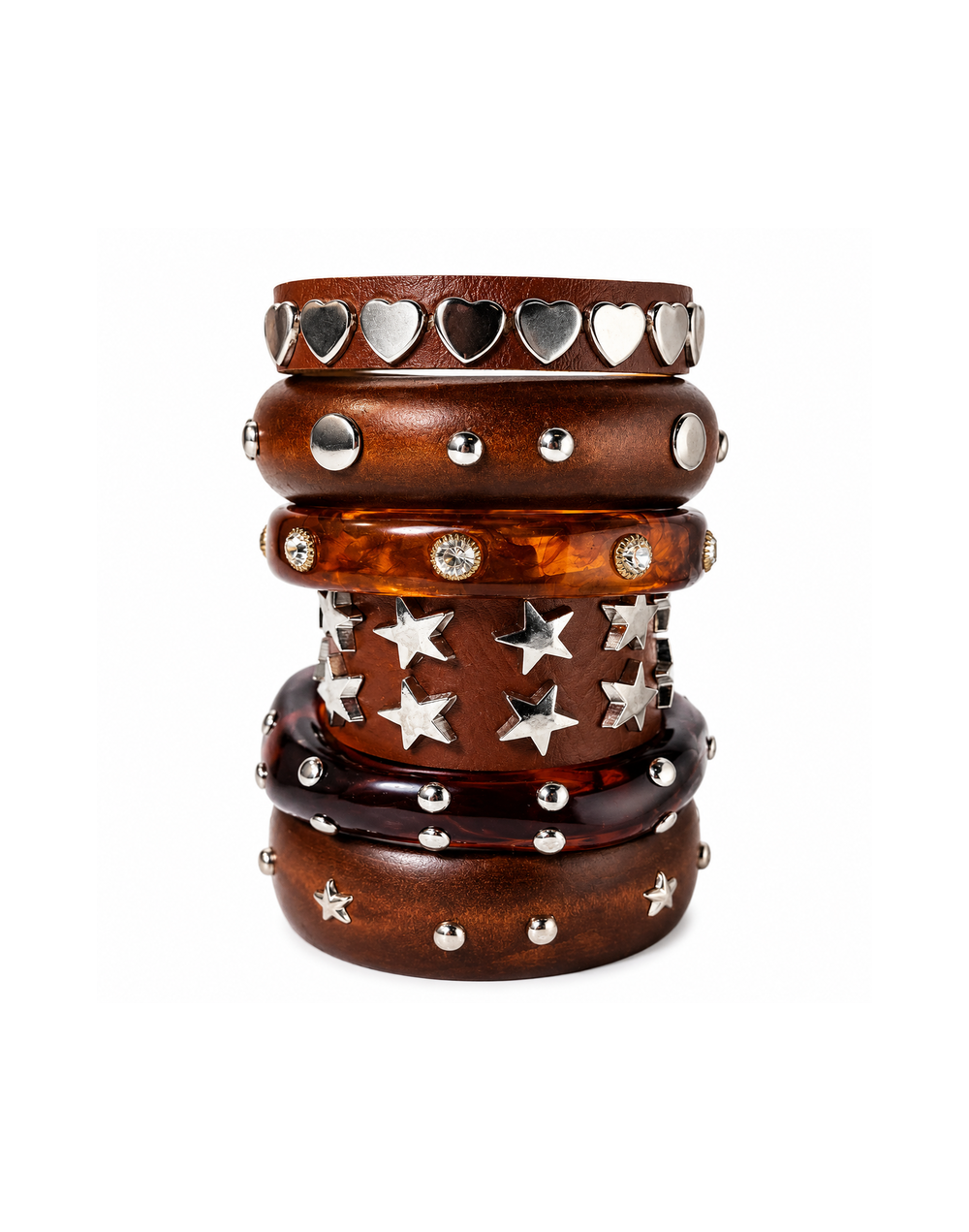 Set de Brazaletes Urban Luxe – Tono Café & Ámbar