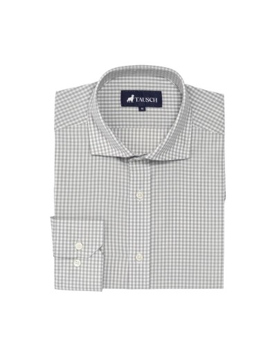 CAMISA HOMBRE CUADRO GRIS PERLA