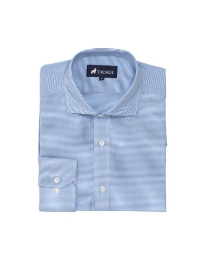 CAMISA HOMBRE MINICUADRO AZUL CLARO