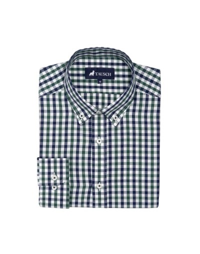 CAMISA HOMBRE CUADRO VERDE AZUL OSCURO