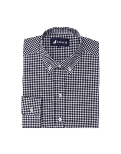    BLUSA DAMA CUADRO AZUL OSCURO MEDIA NOCHE