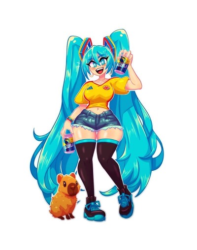 Sticker Miku Capibara