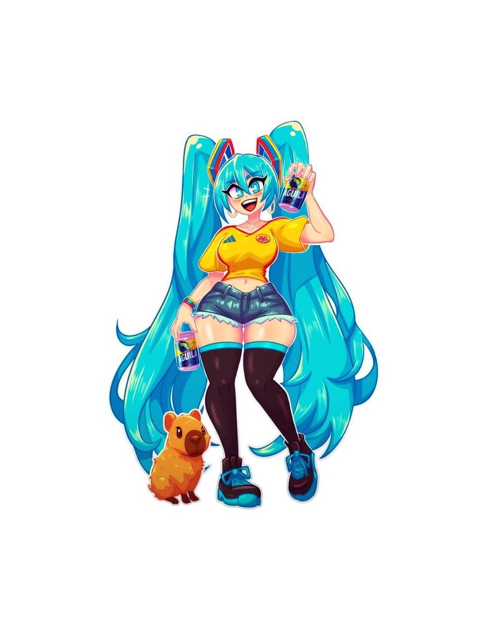 Sticker Miku Capibara