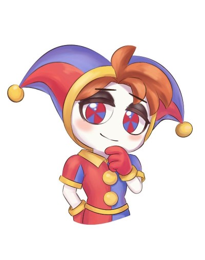Sticker The Amazing Digital Circus chico que se parece mucho a Pomni
