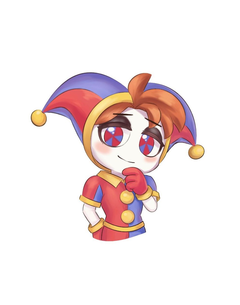 Sticker The Amazing Digital Circus chico que se parece mucho a Pomni