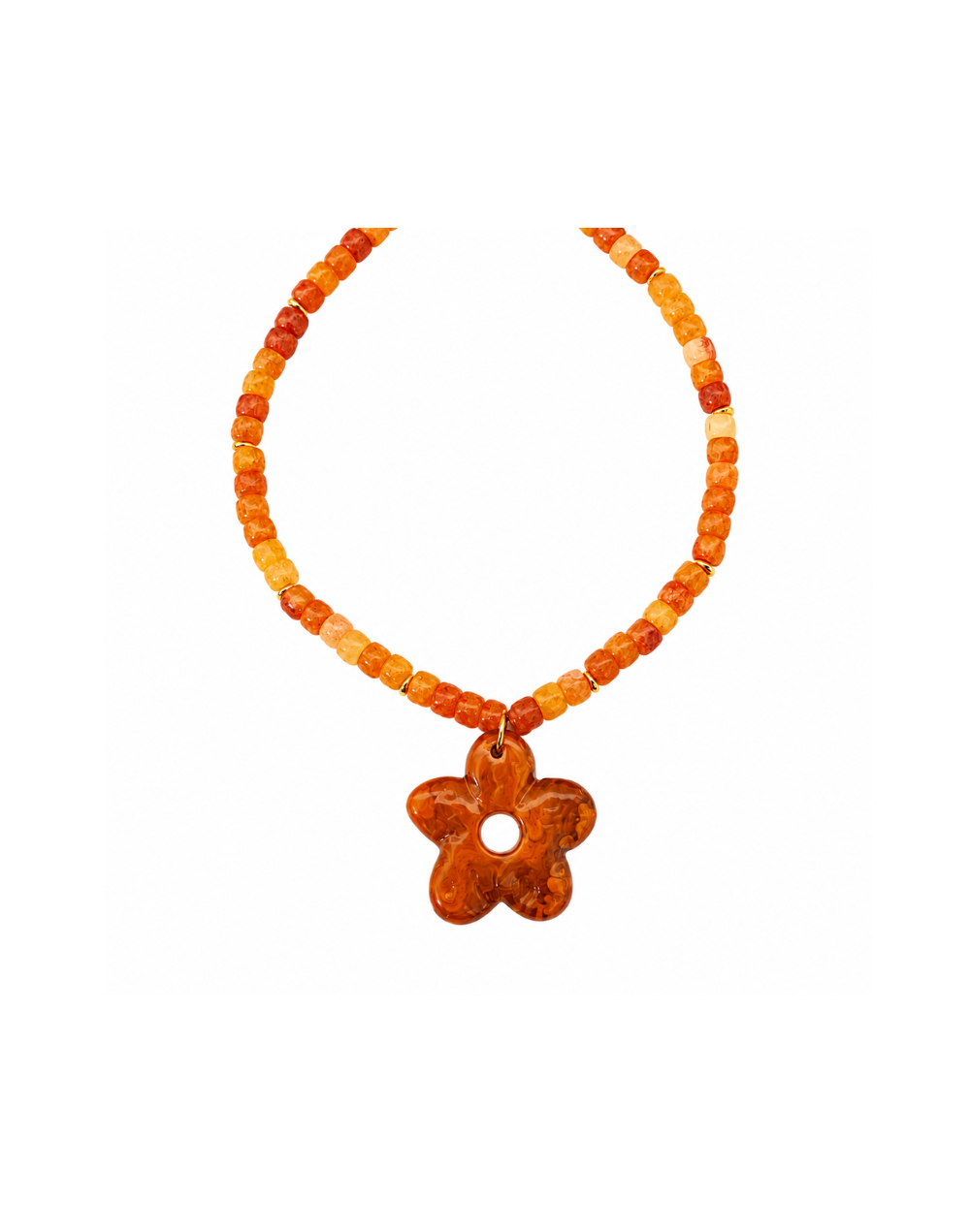 Collar flor naranja