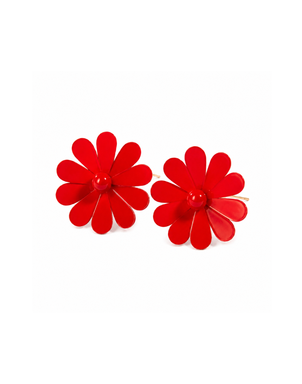 Aretes Maxi Flor rojo