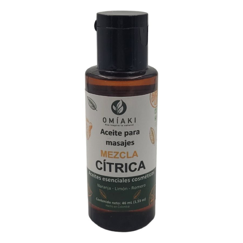 Aceite para masajes mezcla cítrica con aceites esenciales omiaki 46 ml