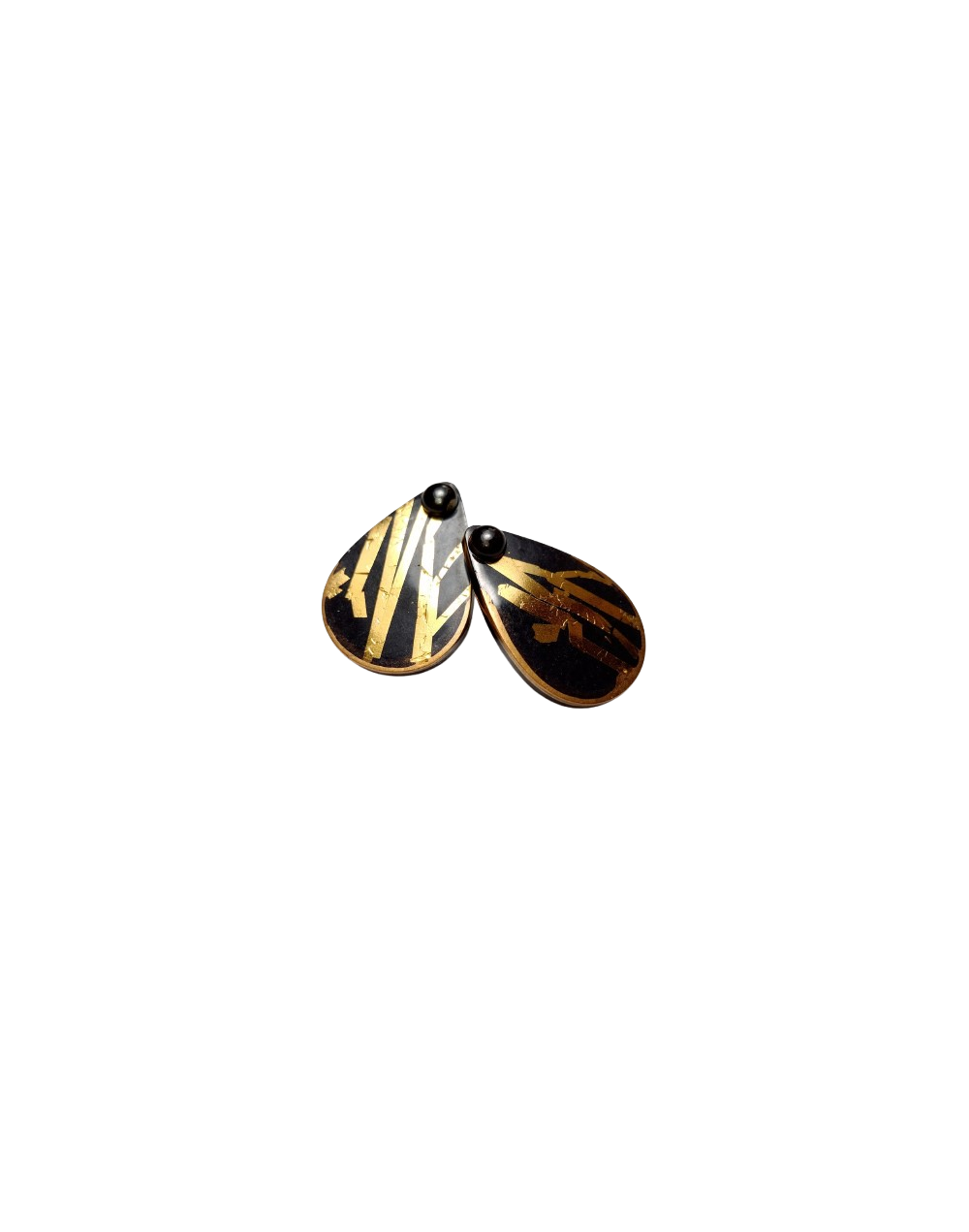 ARETES NOIR DORE