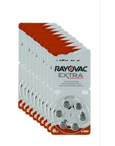 60 PILAS AUDITIVAS N 312 MARCA RAYOVAC