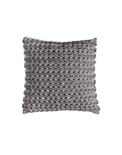 Cojín Gris Fruncido Artesanal