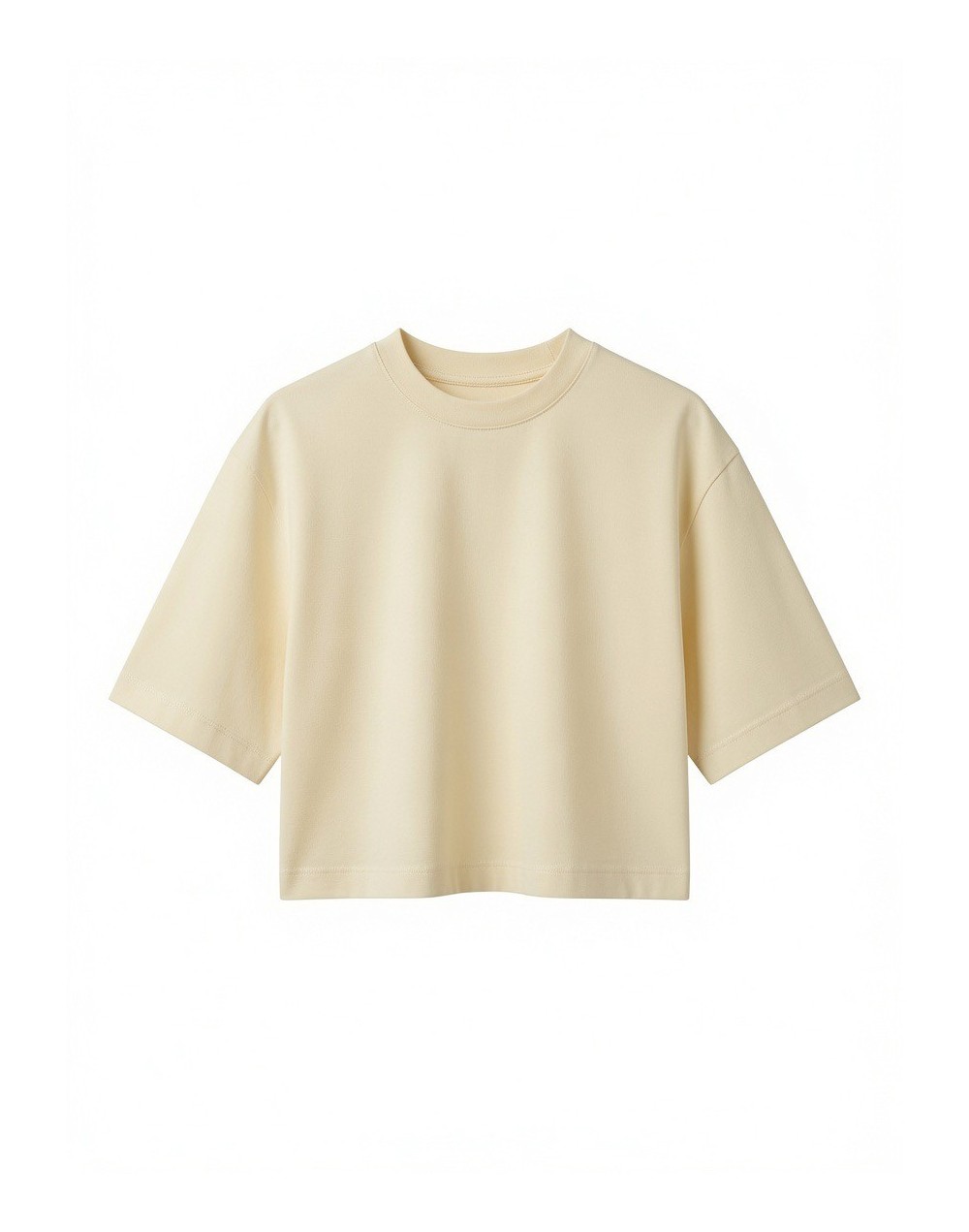Camiseta Cropped Marfil Mujer | ENEENE