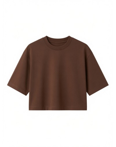 Camiseta Cropped Café Mujer