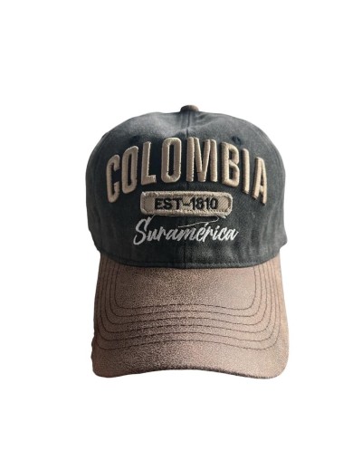 Gorra Colombia Bordado Dorado 