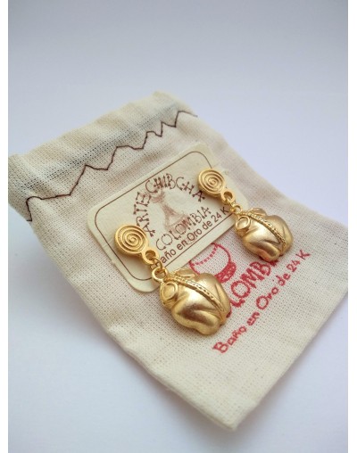 Aretes colgantes figura Rana Tayrona