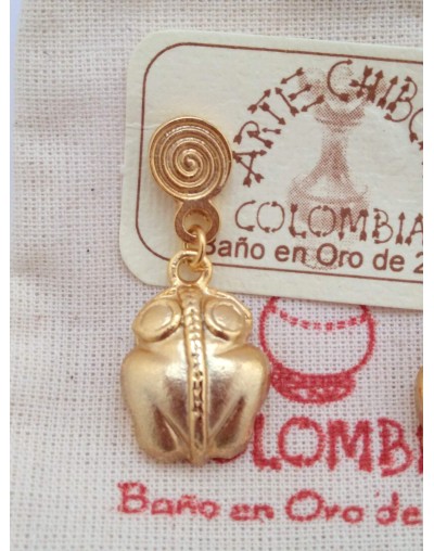 Aretes colgantes figura Rana Tayrona