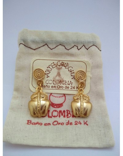 Aretes colgantes figura Rana Tayrona