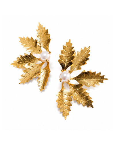 ARETES Pino Doré - Perlas cultivadas en agua dulce.