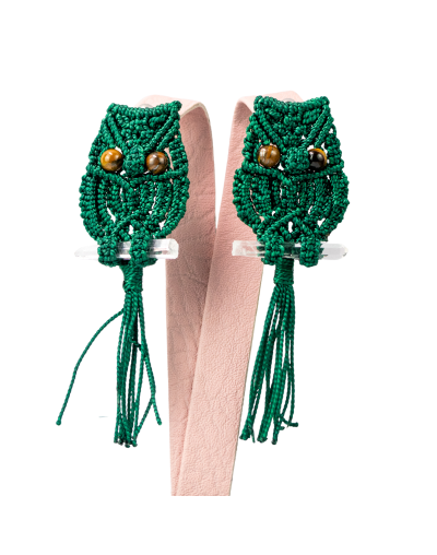 Aretes Búho Verde Vitalidad