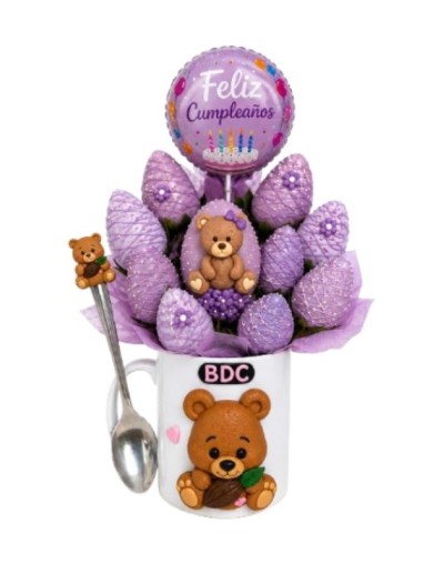 Ramo de 10 Fresas más Pocillo Personalizado