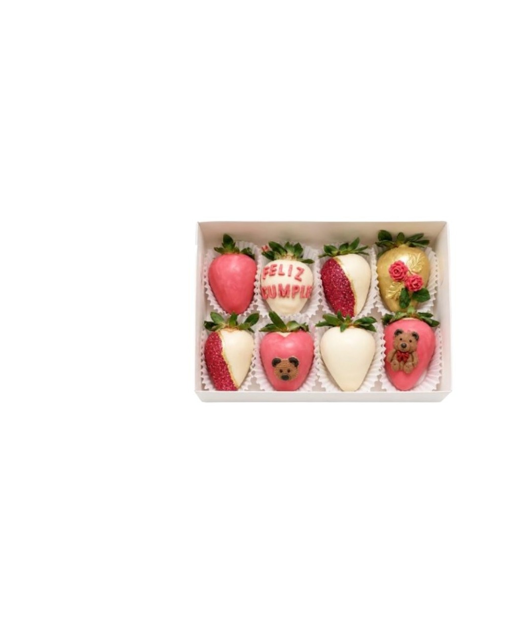 Caja de 8 Fresas con Chocolate Prsonalizadas
