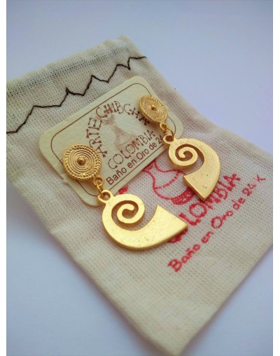 Arete colgante Espiral Muisca
