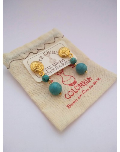 Arete Colgante turquesa