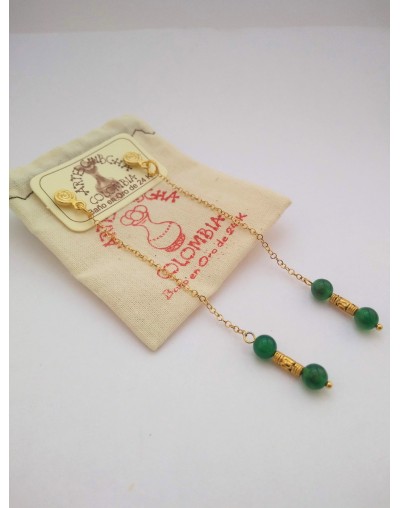 Arete Colgante Agata Verde