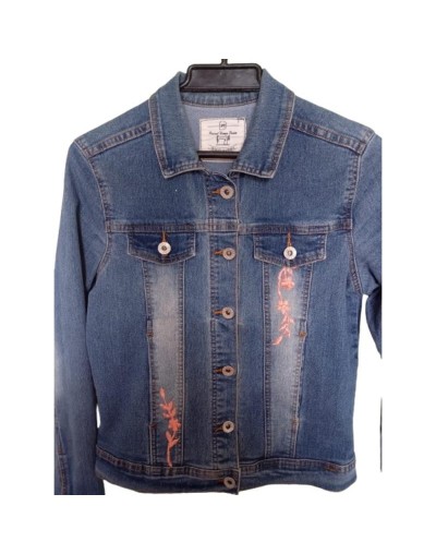 Chaqueta demin coral