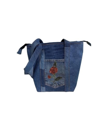 Bolso denim decorado