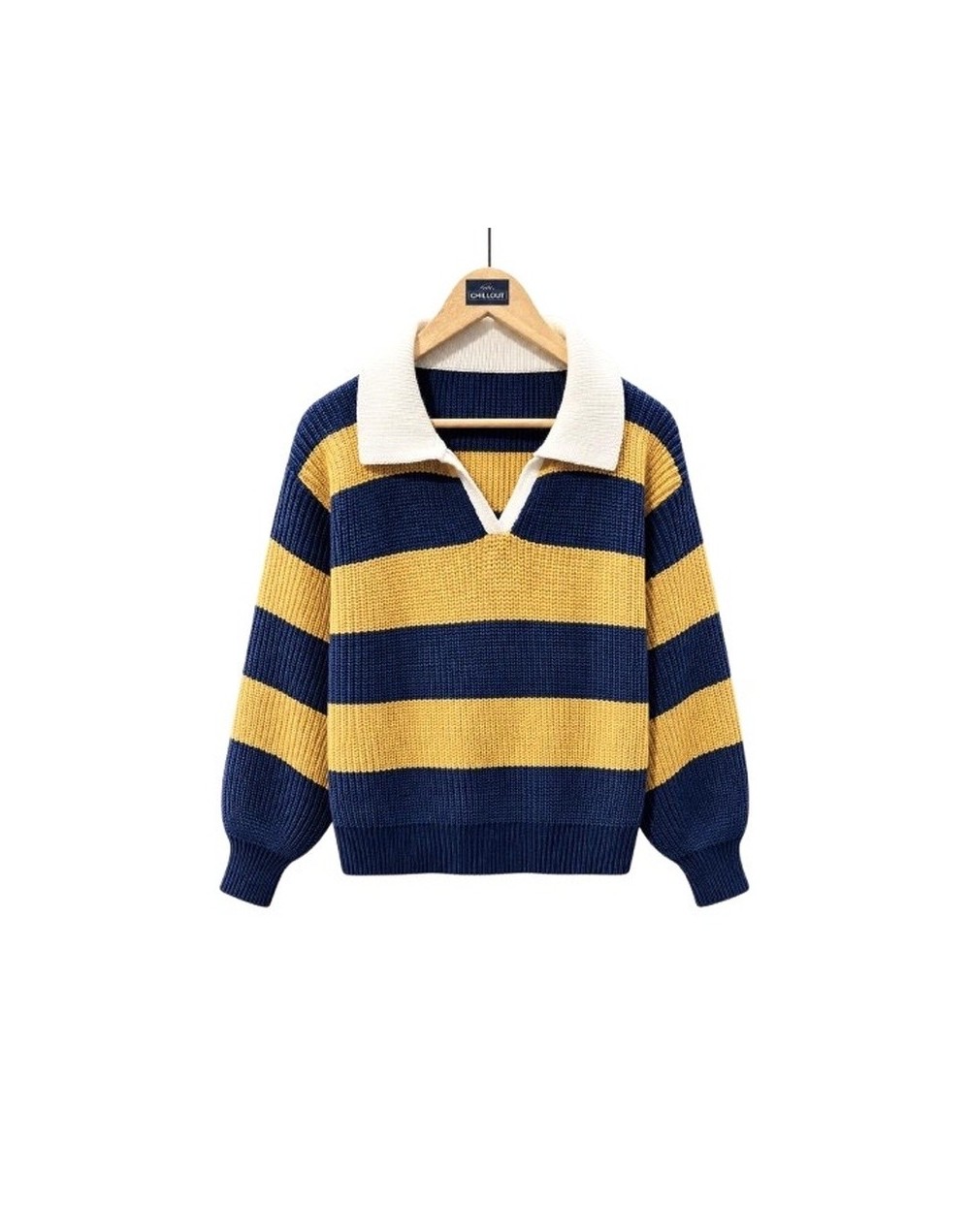 Sweater Tipo Polo Rayas