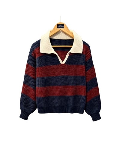 Sweater Tipo Polo Rayas