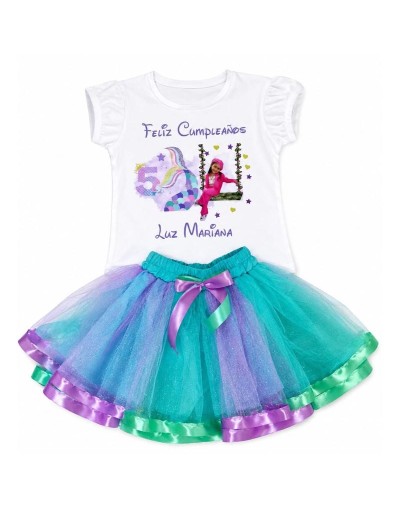 Conjunto Infantil  con Falda Tutú Personalizada