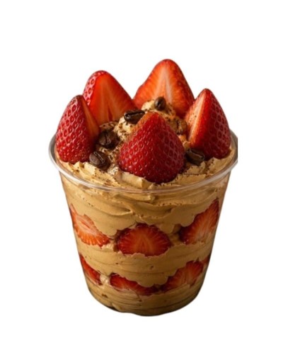 Fresas con crema de cafe 