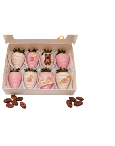 Caja 8 Fresas con Chocolate Personalizadas
