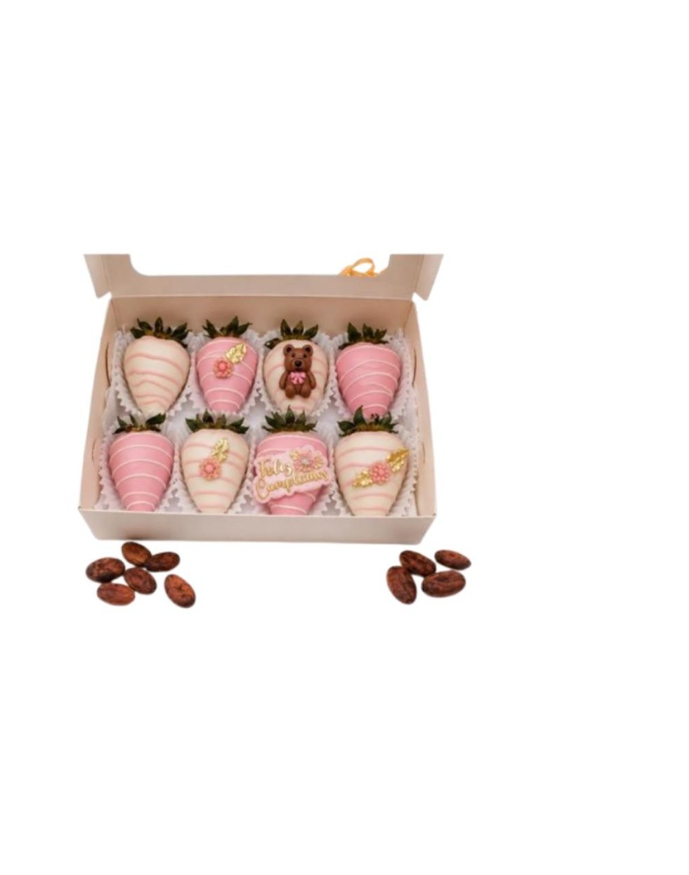 Caja 8 Fresas con Chocolate Personalizadas