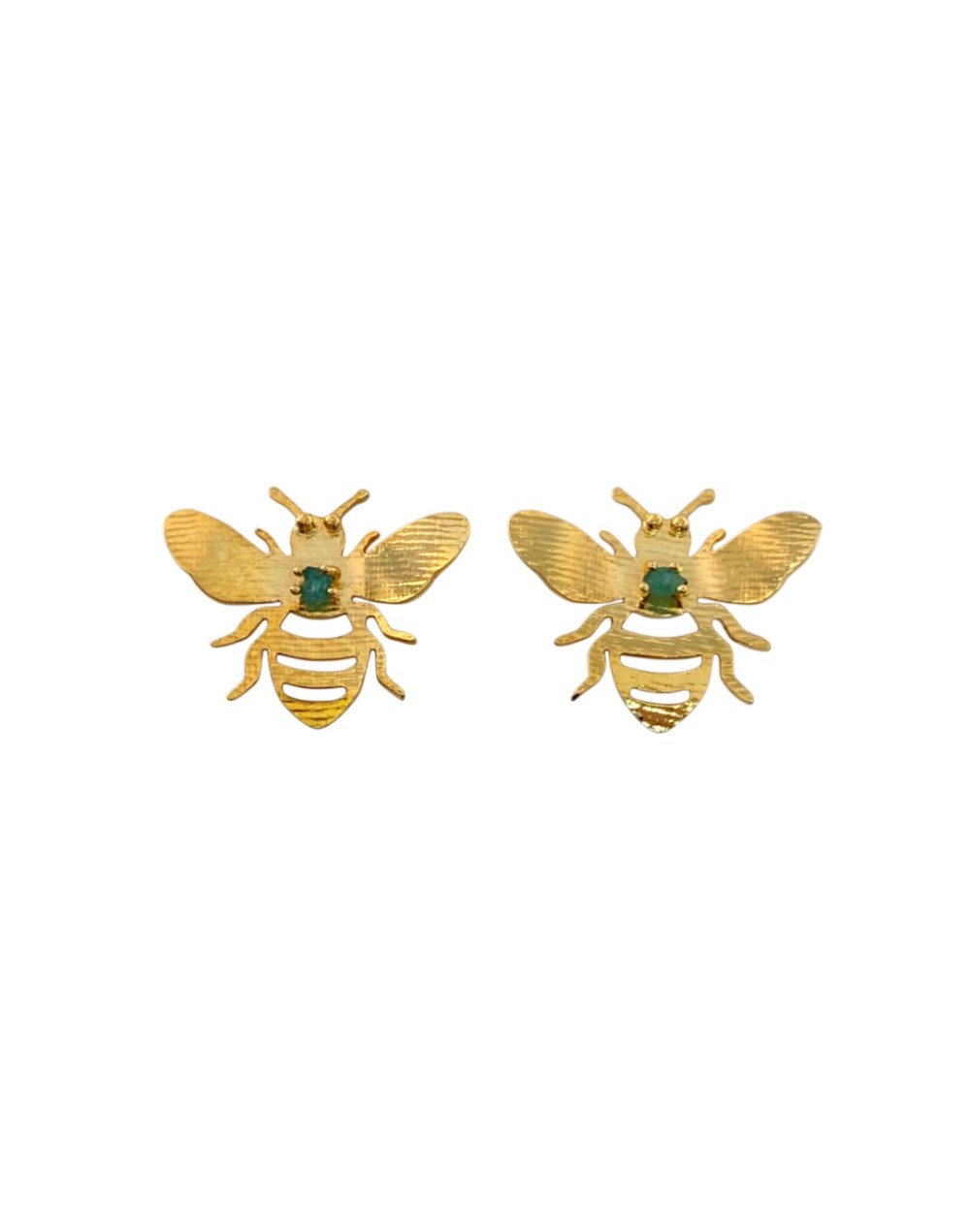 Aretes Abejas y esmeralda