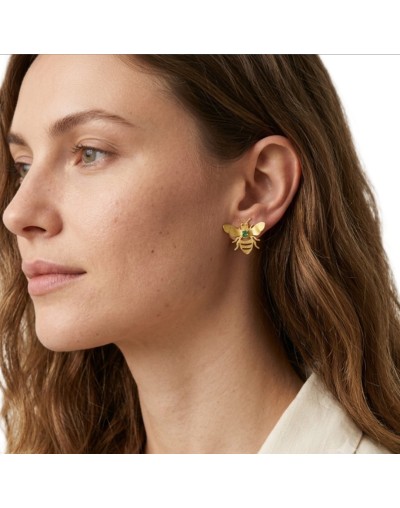 Aretes Abejas y esmeralda