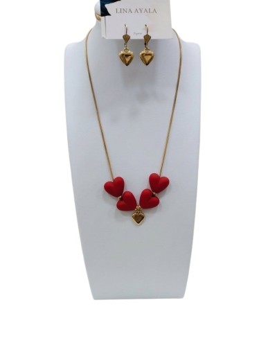 Conjunto Corazón Rojo 