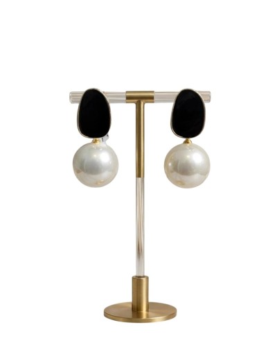 Arete Esmaltado Perla Grande