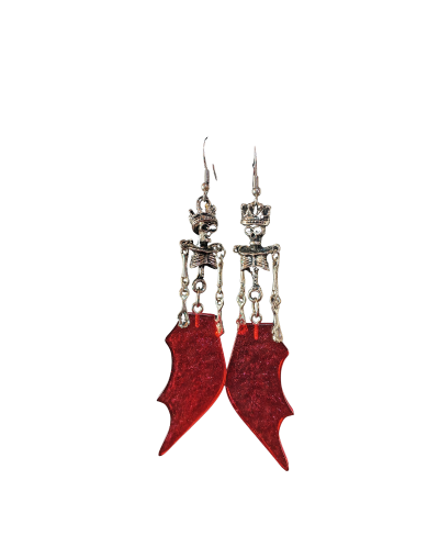 Aretes Alas en Resina Dark