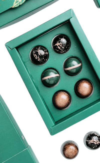 Caja x6 bombones esmeralda mini