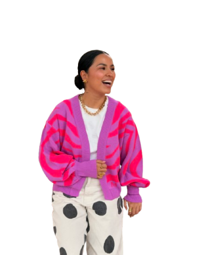 Cárdigan candy lila-fucsia