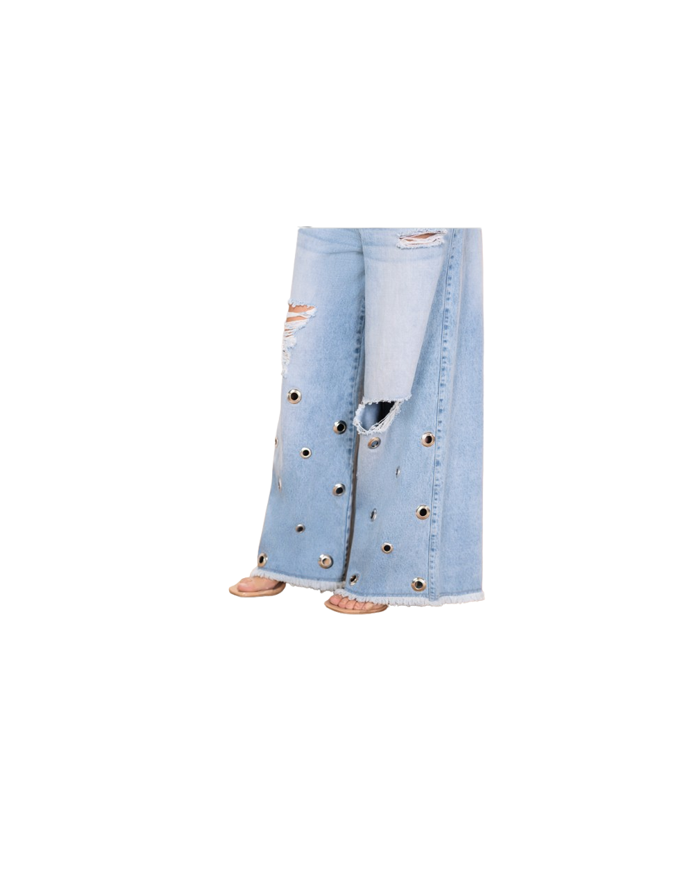 JEAN WIDE LEG OJALETES