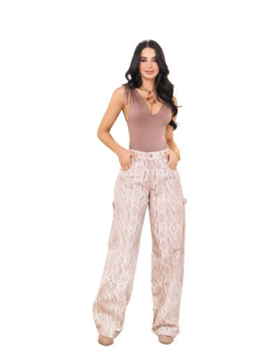 JEAN SNAKE PRINT WIDE LEG