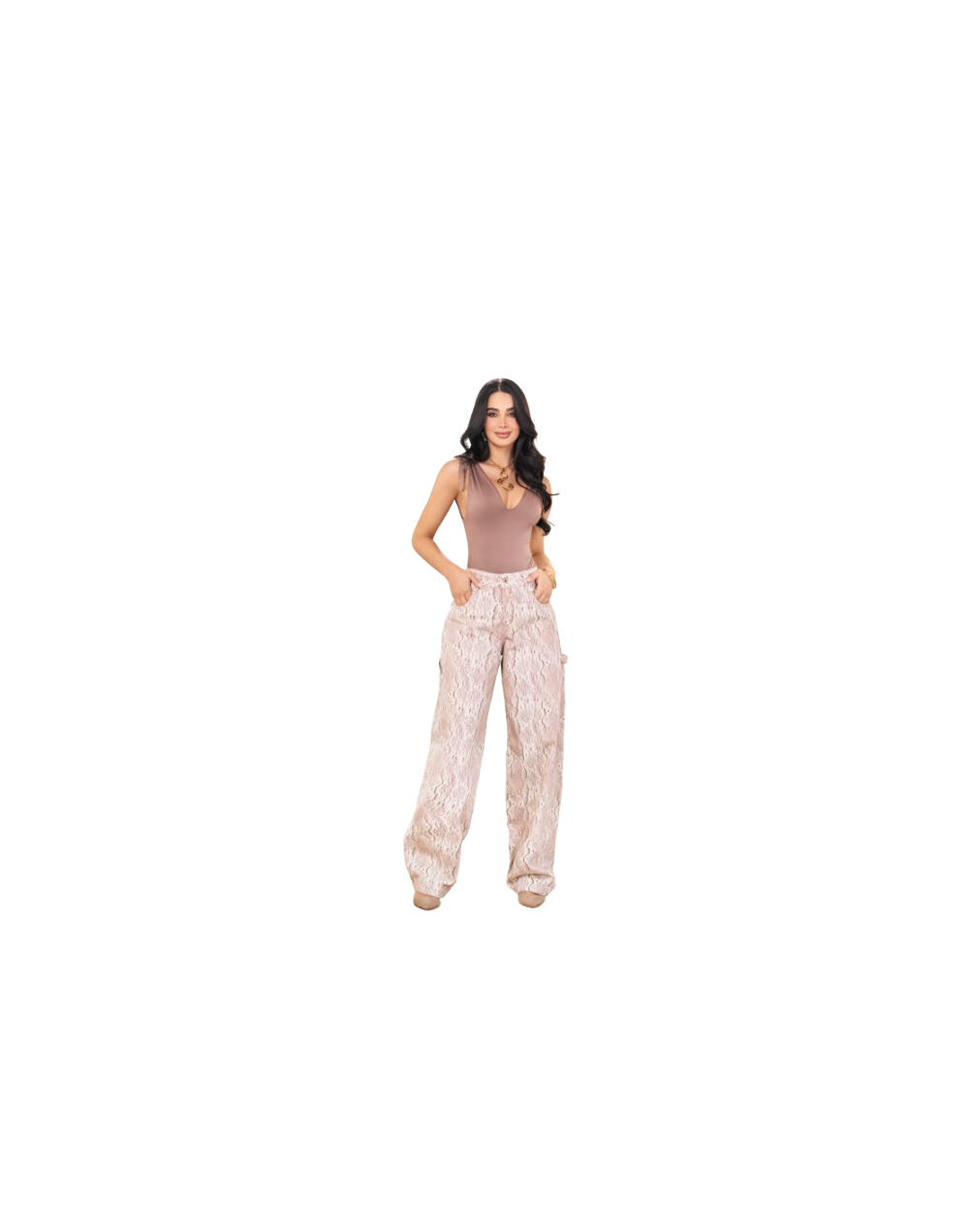 JEAN SNAKE PRINT WIDE LEG