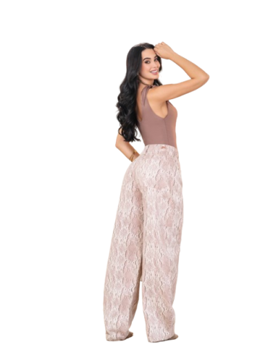 JEAN SNAKE PRINT WIDE LEG
