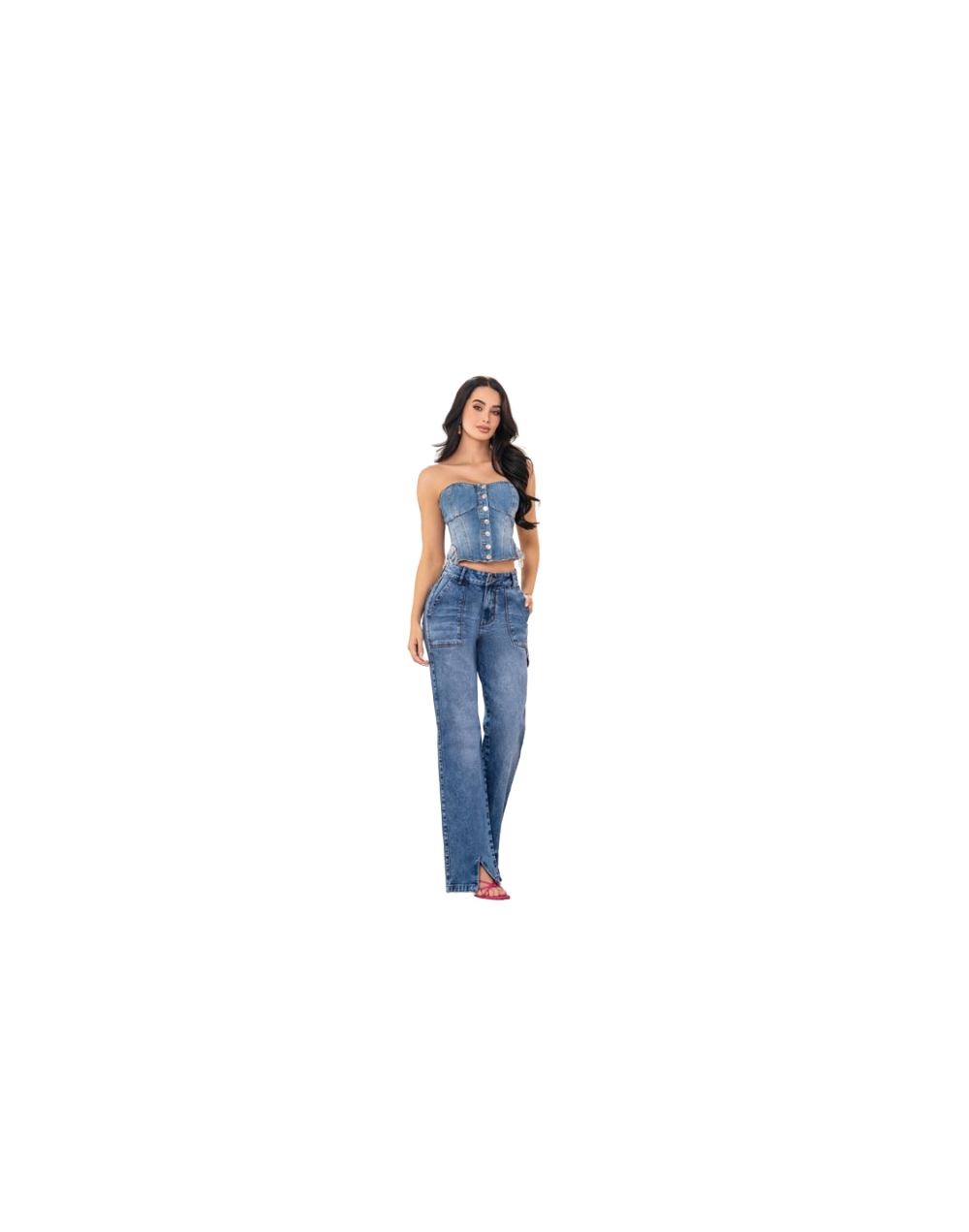 JEAN WIDE LEG PUSH UP