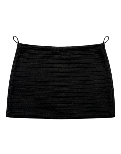 Falda Negra cremalleras